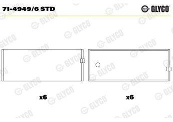 Kol Yatak (STD)  GLYCO 71-4949/6 STD  713009050mm 21610676 20508263 20508264 20530093 20530094 20580558