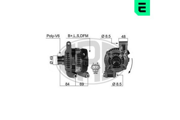 Alternatör  Ford Focus 3/4/5 Kapı (CAP)(08.2004->)  ERA 210438A