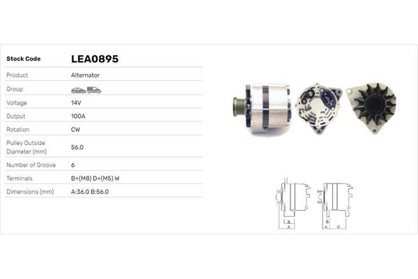 Alternatör  LUCAS ELEKTRIK LEA0895