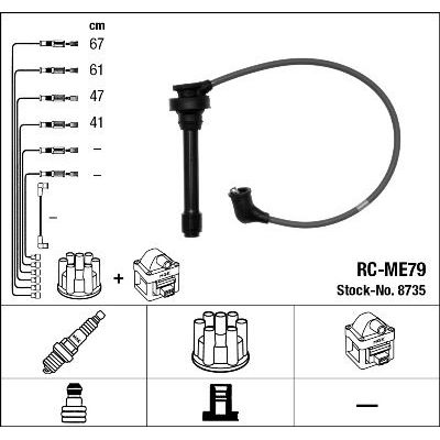 Buji Kablosu  Mitsubishi Lancer Sedan (C60A/C70A)(1989->)  NGK 8735