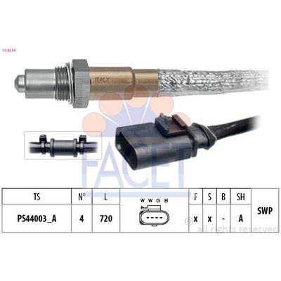 Oksijen (Lambda) Sensörü  Volkswagen Passat (3C2)(03.2005->2010)  FACET 10.8244