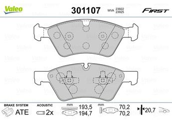 Fren Disk Balata Ön VALEO 301107  A1644201820 44204020 0044204020 1644200820 1644201820 1644202220 1644202620