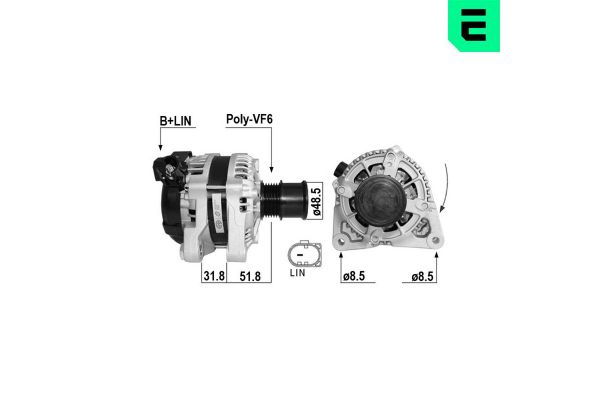Alternatör  Ford Grand C-MAX (CB7)(2010->)  ERA 210874A