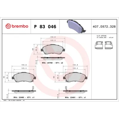 Fren Disk Balata Ön Toyota Corolla Verso (R1)(2004->)  BREMBO P 83 046