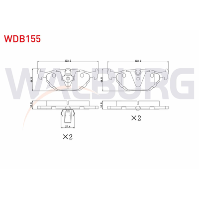 Fren Disk Balata Arka BMW 5 Serisi Touring (E39)(1997->)  WALBURG WDB155