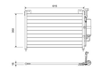 Klima Radyatörü  VALEO 814038  DF7161480A DF7161480B DF71-61-480A DF71-61-480B DF7161480C DF71-61-480C DFY16148Z DFY1-61-48Z DFY16148ZA DFY1-61-48ZA