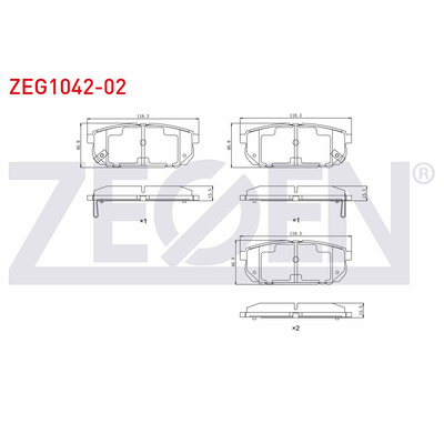 Fren Disk Balata Arka Kia Sorento (BL)(2002->)  ZEGEN ZEG1042-02