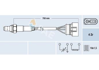 Oksijen (Lambda) Sensörü  FAE 77135  23906265D 023 906 265 D 30906265BF 030 906 265 BF 44906265 044 906 265 TA3718861C TA37-18-861C 21906265AB 021 906 265 AB 21906265E 021 906 265 E