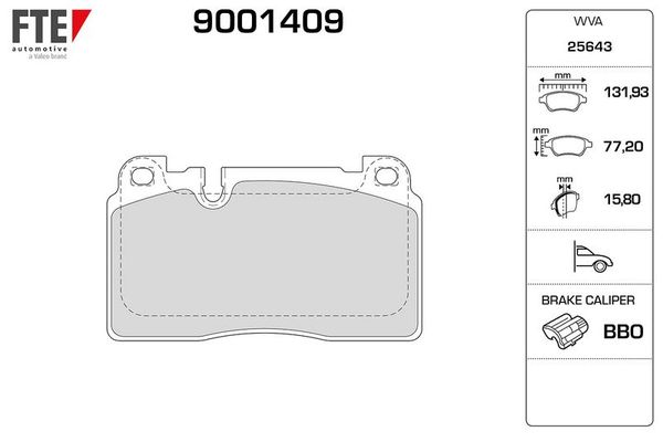 Fren Disk Balata Ön Audi Q5 (8R)(11.2008->)  FTE 9001409