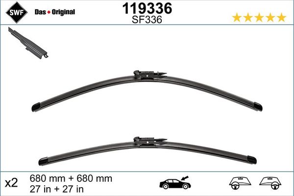 Silecek Süpürgesi Ön  660 mm - 26 inç Peugeot Boxer Kamyonet, Çift Kabin (2014->)  FORD ORJINAL DS7317528AC
