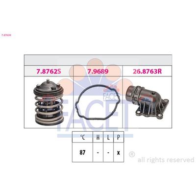 Termostat 87 °C  BMW X3 Serisi (E83)(09.2003->)  FACET 7.8763K