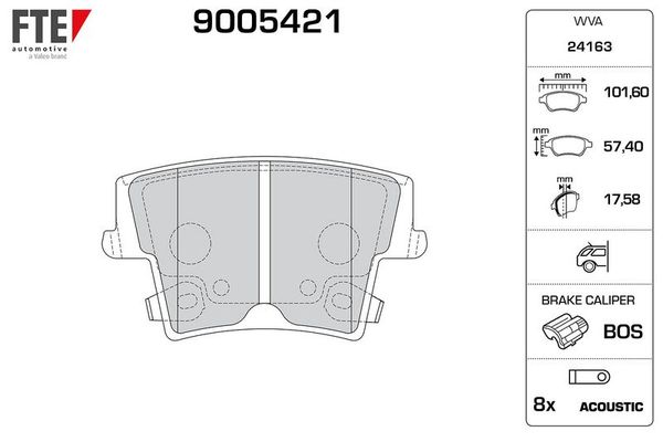 Fren Disk Balata Arka FTE 9005421