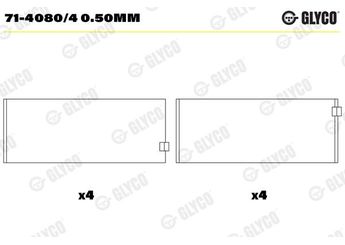 Kol Yatak (0.50)  GLYCO 71-4080/4 0.50mm  7140804050mm 2992536 504049341