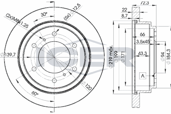 Fren Disk Ayna Arka Sağ ve Sol Mitsubishi Pajero (V80/V90)(2007->)  SWAPP 43591
