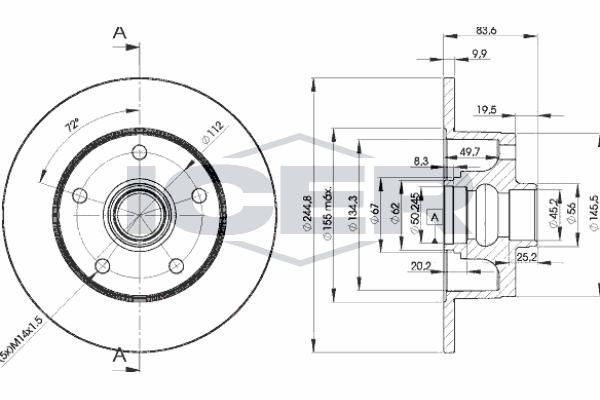 Fren Disk Ayna Arka Sağ ve Sol Audi A4 Sedan (B5)(11.1994->)  SWAPP 43476