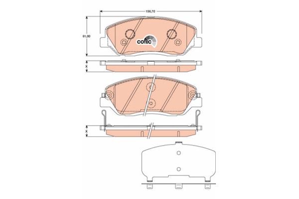 Fren Disk Balata Ön Hyundai Santa Fe (DM)(2012->)  TRW GDB3418