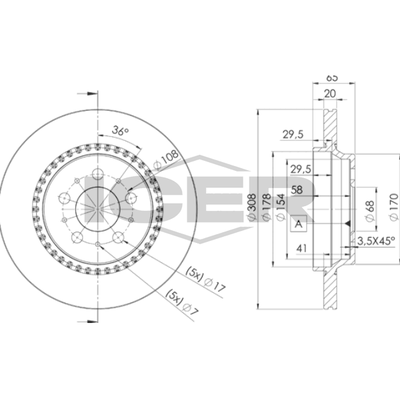 Fren Disk Ayna Arka Sağ ve Sol SWAPP 43516