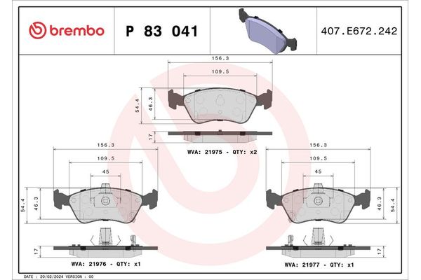 Fren Disk Balata Ön BREMBO P 83 041