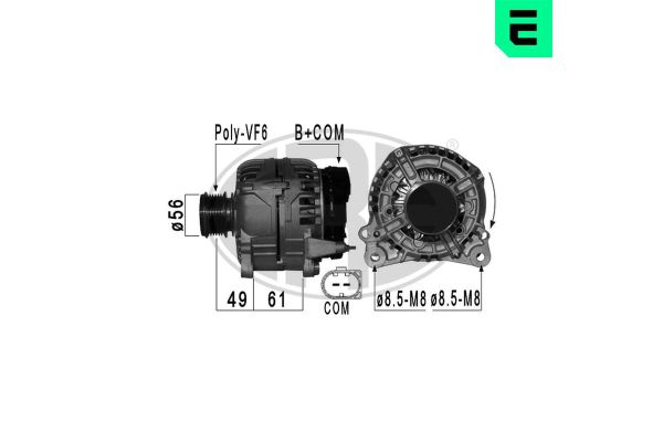 Alternatör  Volkswagen Eos (1F8)(11.2010->2015)  ERA 210927