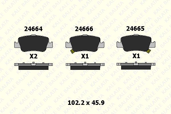 Fren Disk Balata Arka Toyota Corolla (E18)(06.2013->)  KALE BALATA 24664 165 15