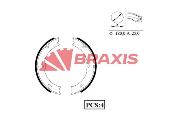 Fren Pabuçlu Balata Arka Mercedes eSprinter III P.Van FWD (910)(03.2020->01.2024)  BRAXIS AC0071