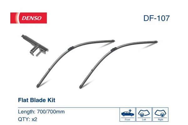 Silecek Süpürgesi Ön  700/700 mm - 28/28 inç Volkswagen Golf Plus V (5M1)(01.2005->2009)  DENSO DF-107