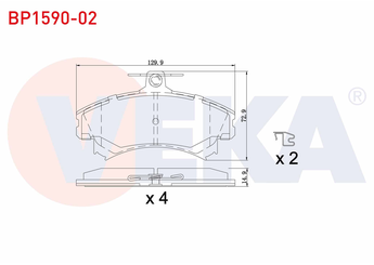 Fren Disk Balata Ön VEKA BP1590-02  