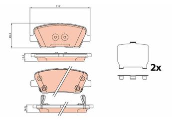 Fren Disk Balata Ön veya Arka TRW GDB3624  77361072 0000077361072 77368577 583022MA90 58302-2MA90 C00027004