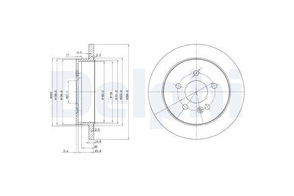 Fren Disk Ayna Arka Sağ ve Sol Mercedes ML -Serisi (BM 163)(09.1997->)  DELPHI BG3398