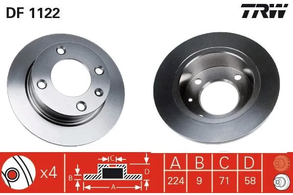 Fren Disk Ayna Arka Sağ ve Sol TRW DF1122