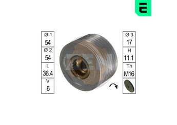 Alternatör Kasnağı  ERA ZN5396  57054S 593527 5935 27 1485762 2S6T10300BB 2S6T 10300 BB 2S6T10300BC 2S6T 10300 BC 5190803