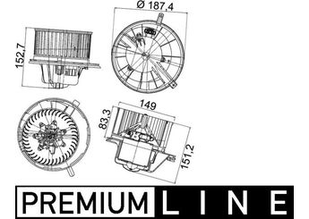 Kalorifer Motoru  MAHLE AB 148 000P  1K1819015C 1K1819015 1K1 819 015 1K1 819 015 C 1K1819015E 1K1 819 015 E 1K1819015F 1K1 819 015 F 1K1819015D 1KD819015 1KD 819 015