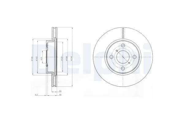Fren Disk Ayna Ön Sağ ve Sol Toyota Yaris (P13)(2014->)  DELPHI BG4116