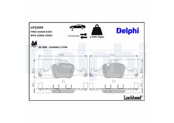 Fren Disk Balata Ön DELPHI LP3299  LP3299 34106888482 34106898192 34116875396 3411 6875 396 34116883469 3411 6883 469 34116875397 34116883470
