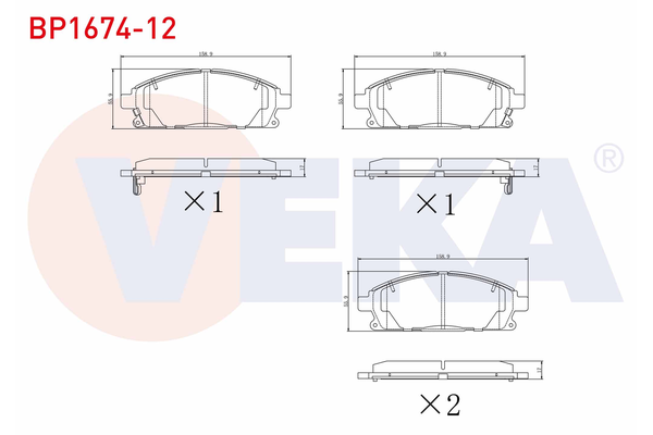 Fren Disk Balata Ön Honda FR-V (BE)(11.2004->)  VEKA BP1674-12