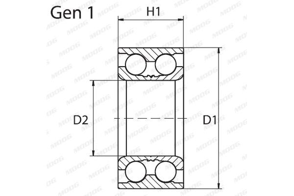 Teker Rulmanı Ön Sağ veya Sol VOE DAC 40740040