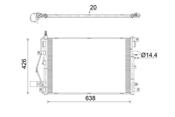 Klima Radyatörü  Volvo XC90 (07.2002->)  MAHLE AC 924 000S
