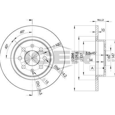 Fren Disk Ayna Arka Sağ ve Sol Opel Corsa E (2014->)  WOD 33691