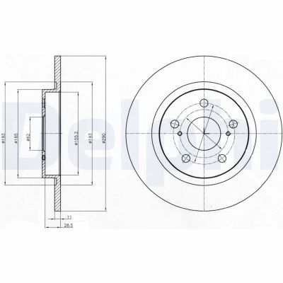 Fren Disk Ayna Arka Sağ ve Sol Toyota Avensis Combi (T27)(2008->)  DELPHI BG4200