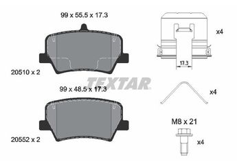 Fren Disk Balata Arka TEXTAR 2051001  31687033 31471471 32276933 32276934