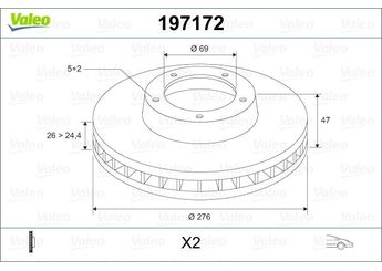 Fren Disk Ayna Ön Sağ ve Sol VALEO 197172  5171226000 517123B000 51712-3B000