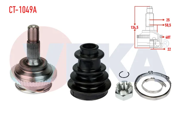 Aks Kafası Ön Dış Sağ veya Sol Peugeot 207 (05.2006->)  VEKA CT-1049A
