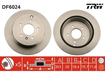 Fren Disk Ayna Arka Sağ ve Sol KALE BALATA TFD00228  20968395 96625873 4801857 4804637 48 01 857 48 04 637