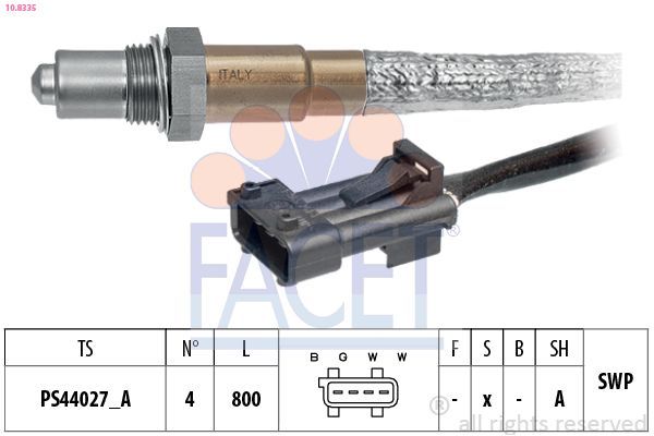 Oksijen (Lambda) Sensörü  Volvo XC90 (07.2002->)  FACET 10.8335