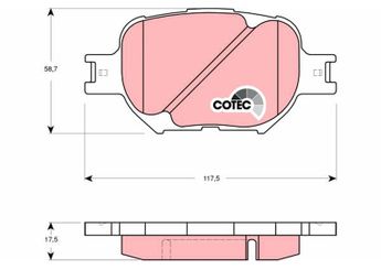 Fren Disk Balata Ön TRW GDB3316  446513030 446521030 04465-21030 PS558H PC553H 44652B040 04465-2B040 44652B030 04465-2B030 4465YZZDF 04465-YZZDF 446520540 04465-20540 44652B010 04465-2B010 04465-13030 446520500 04465-20500