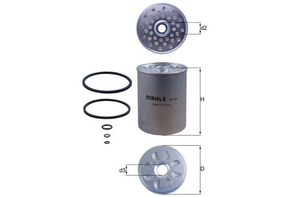 Yakıt Filtresi  Citroen CX 5 Kapı (07.1985->)  MAHLE KX 24D