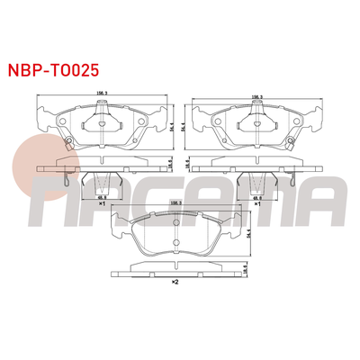 Fren Disk Balata Ön Toyota Avensis (T22)(1998->)  NAGAMA NBP-TO025