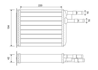 Kalorifer Radyatörü  VALEO 812141  1307156080 1320774080 1320776080 6448F9 6448-F9 1321309080
