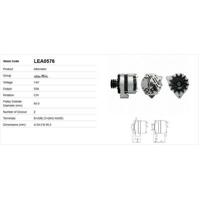 Alternatör  LUCAS ELEKTRIK LEA0576