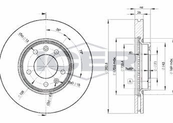 Fren Disk Ayna Ön Sağ ve Sol MGA 50158  4246P7 4246.P7 4246V4 4246.V4 4249L3 4249.L3